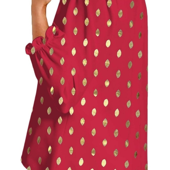 3/4 Long Sleeve Work/Dressy Top Ruffle Mock Neck Blouse Shirts - Picture 5 of 7